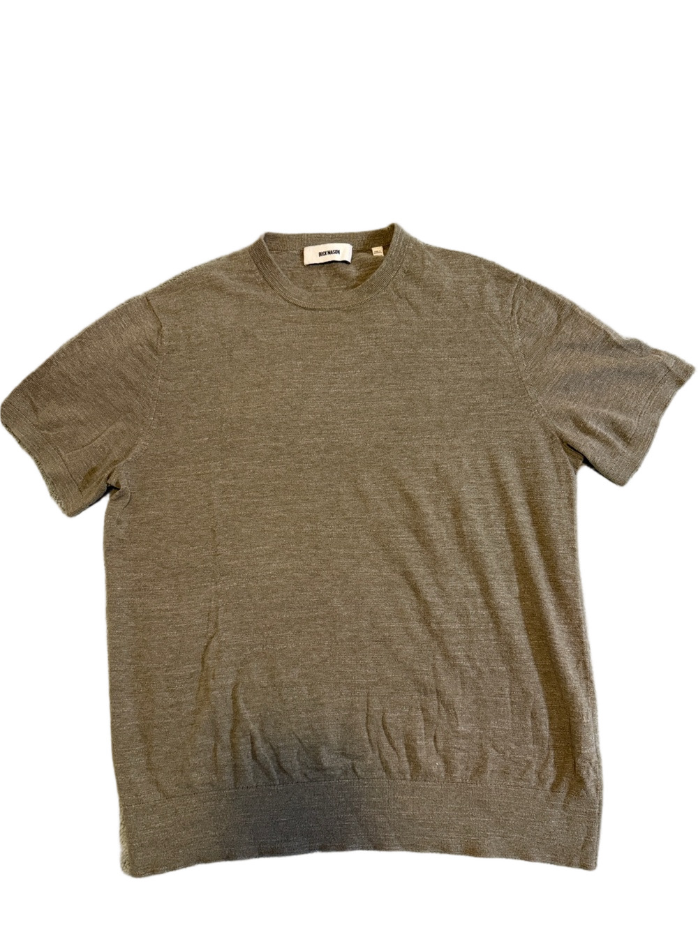 Buck Mason Short Sleeve Crewneck T-Shirt in Olive Green
